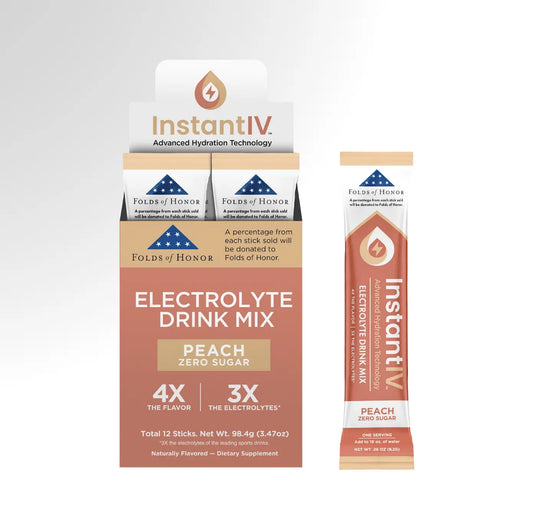Electrolyte Drink Mix, Master case of 12pk: Sugar Free Peach