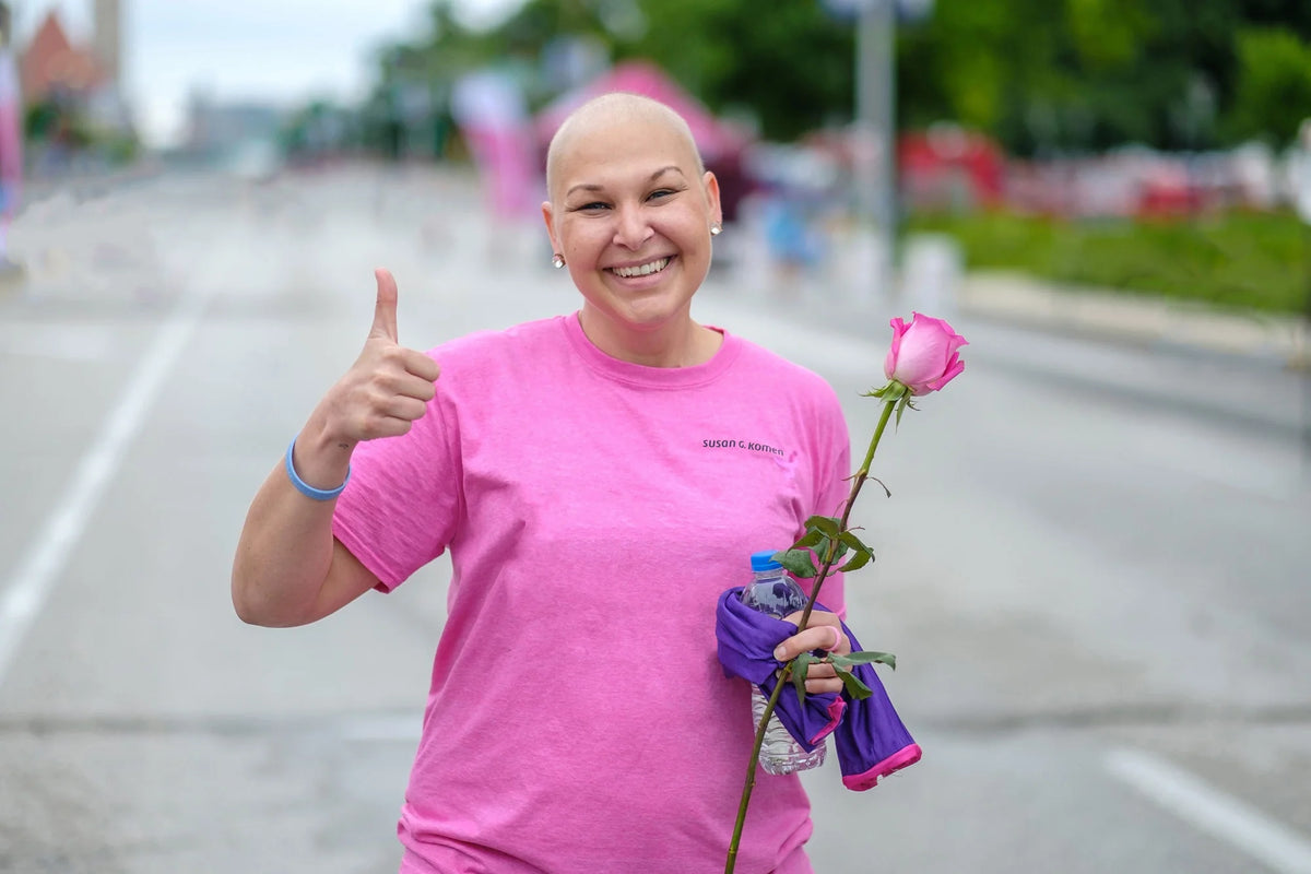 Susan G. Komen supporter at a race